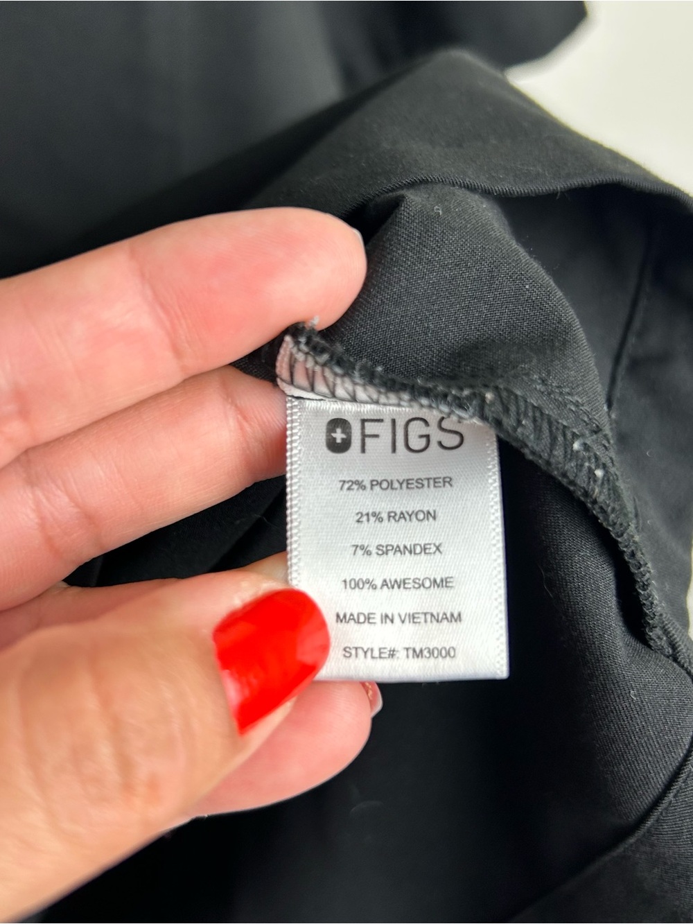 FIGS Technical Collection Black V-Neck Scrub Top Chest Pocket Healthcare Nurse L - Picture 7 of 8